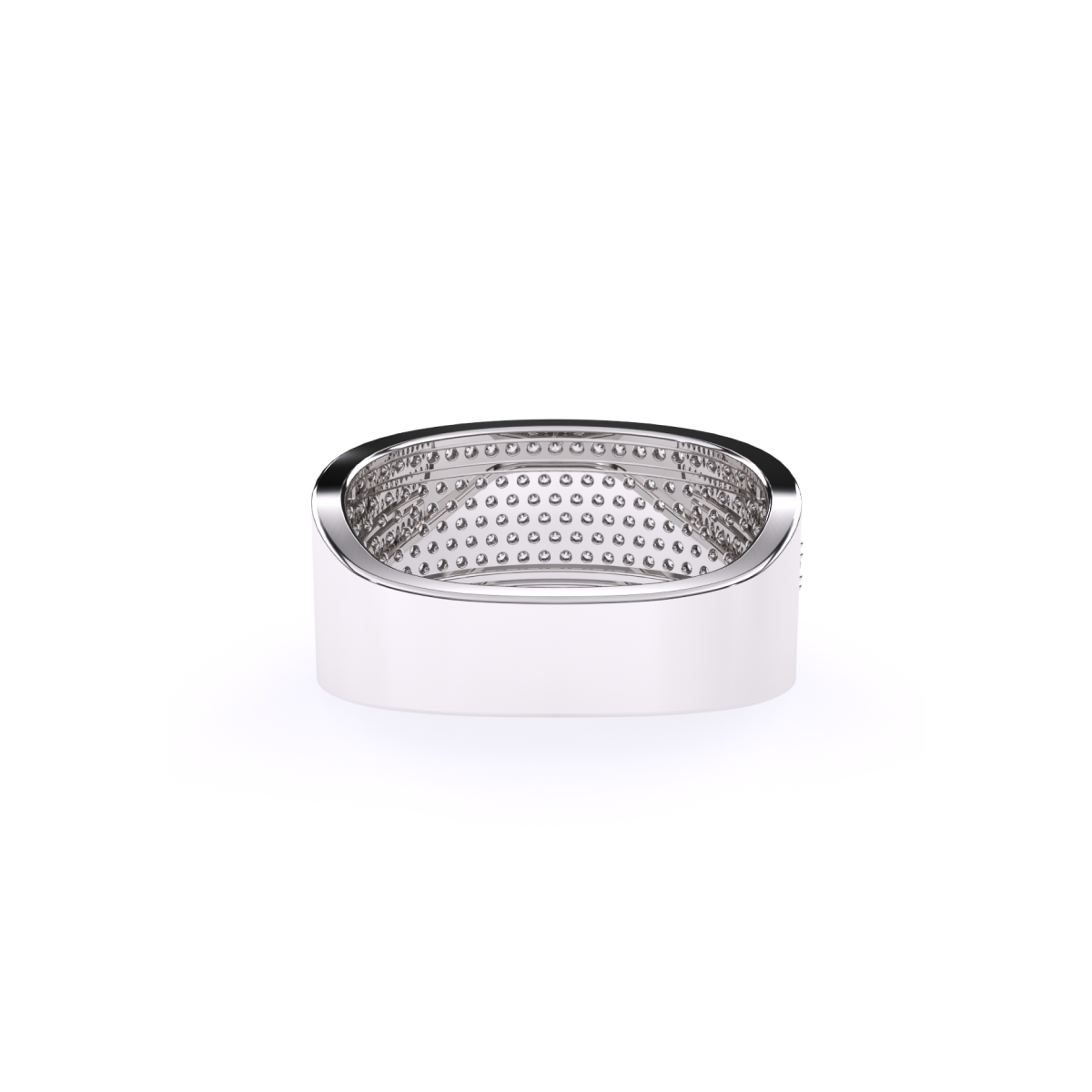 Luxurious Round Diamond Thick Wedding Band